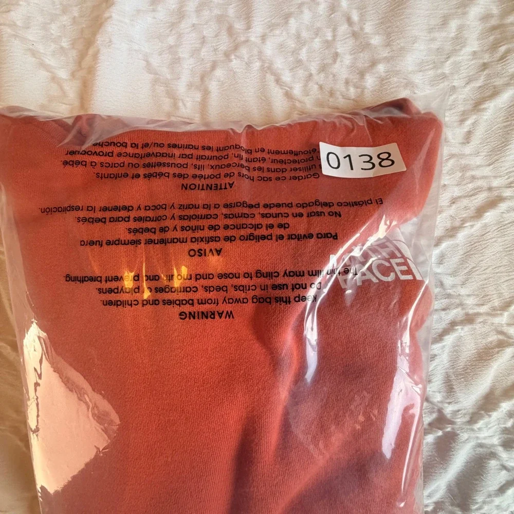 The North Face Mens Box Logo Hoodie Orange Never Stop Exploring Large Pullover